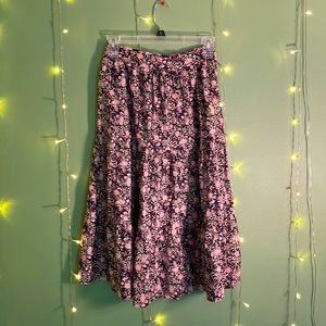 Floral Mid-Length Skirt